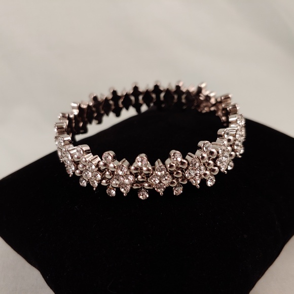 Flexible Choker Necklace & Bracelet SET Rhinestone Party Prom Dance Elegant - Picture 3 of 8